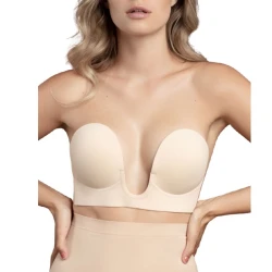 Bye-Bra U-Bra fără bretele, bej, Cup C