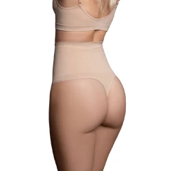 Chilot modelator tip tanga fără cusături, bej, M