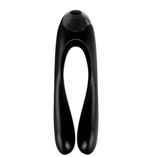 Vibrator pentru degete Candy Cane din silicon, negru