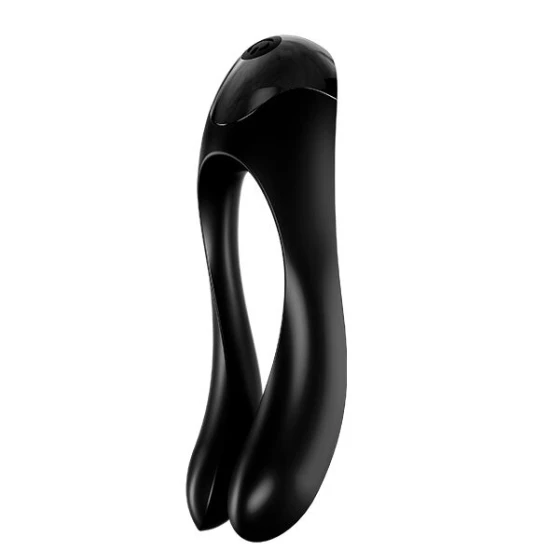 Vibrator pentru degete Candy Cane din silicon, negru