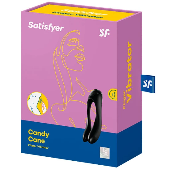 Vibrator pentru degete Candy Cane din silicon, negru