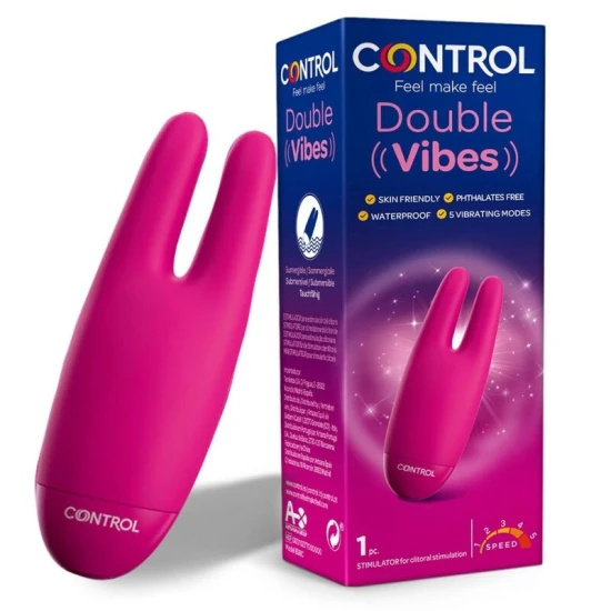 Control - Stimulator tip Double Vibes, Roz Negru