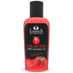 Gel de masaj comestibil cu efect de încălzire, Strawberry, 100 ml
