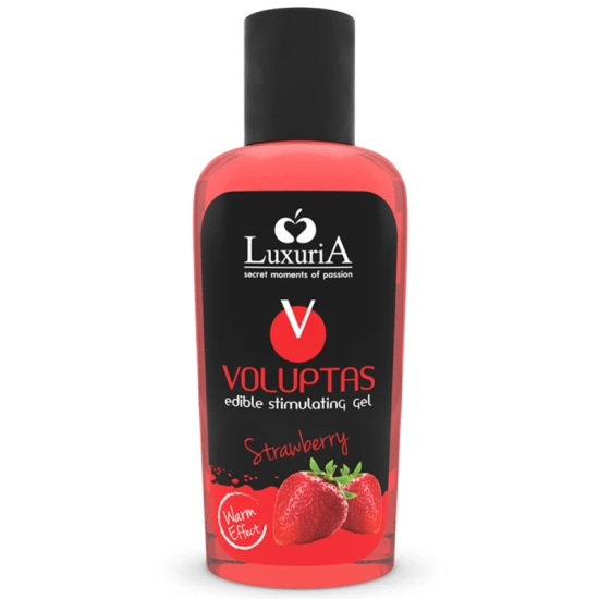 Gel de masaj comestibil cu efect de încălzire, Strawberry, 100 ml