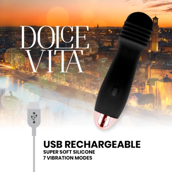 Vibrator tip three, Negru, reîncărcabil, 7 trepte
