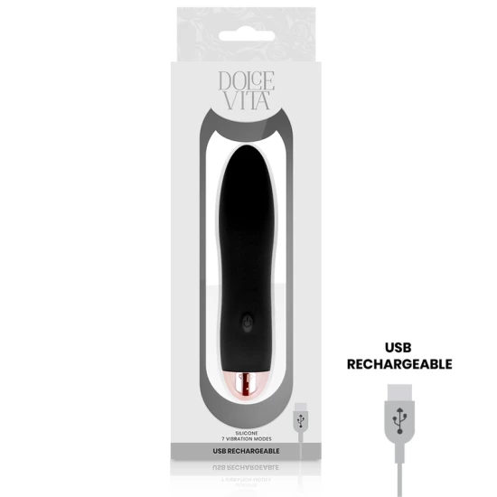 Vibrator reîncărcabil, Negru, 7 viteze