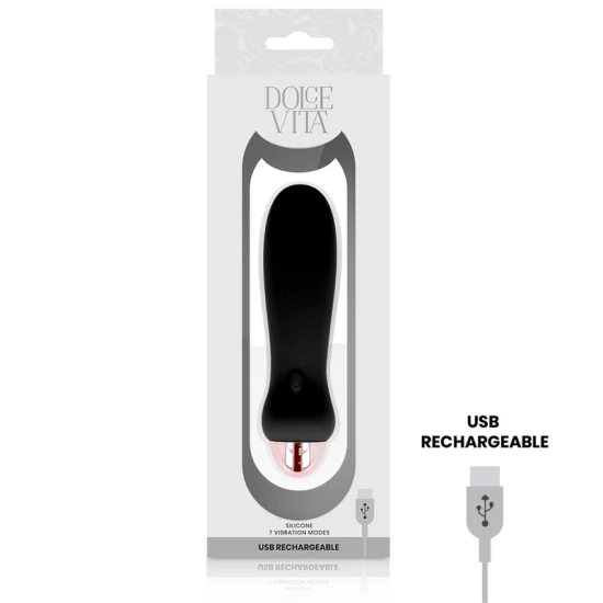 Vibrator reîncărcabil, Negru, 7 viteze