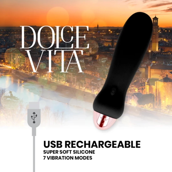 Vibrator reîncărcabil, Negru, 7 viteze