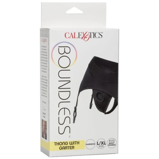 Calexotics - chiloți tip thong fără limită cu jartieră l/xl