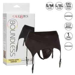 Calexotics - chiloți tip thong fără limită cu jartieră l/xl