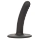 Dildo slim curbat din silicon, negru, 11.5 cm