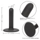 Dildo slim curbat din silicon, negru, 11.5 cm