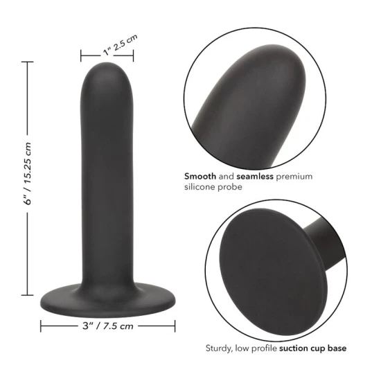 DILDO TIP PROBĂ 15,25 CM, SMOOTH, NEGRU
