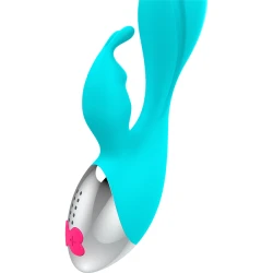 Vibrator Tip iepuraș Miki, Turcoaz și argintiu