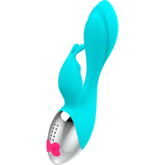 Vibrator Tip iepuraș Miki, Turcoaz și argintiu