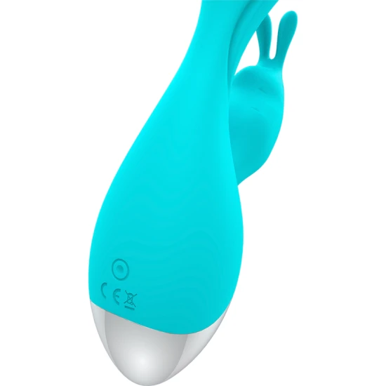 Vibrator Tip iepuraș Miki, Turcoaz și argintiu