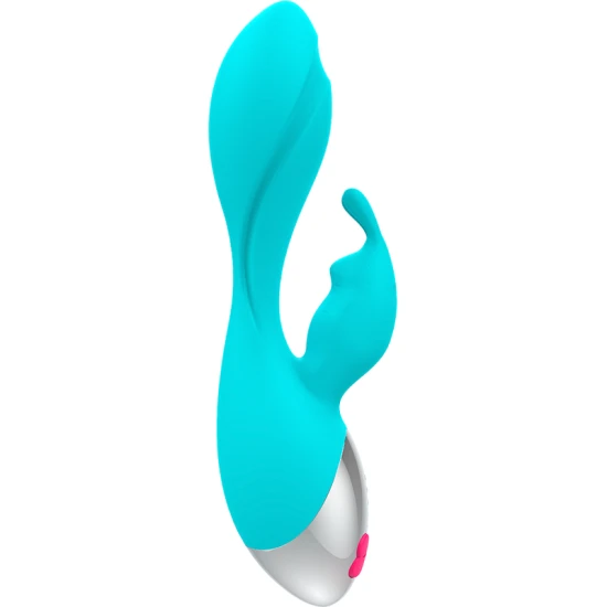 Vibrator Tip iepuraș Miki, Turcoaz și argintiu