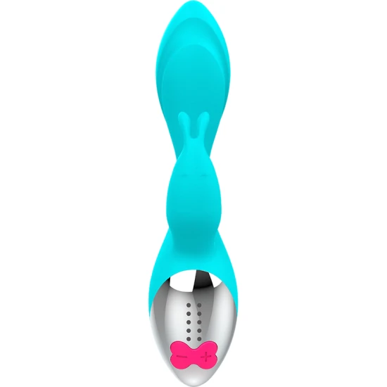 Vibrator Tip iepuraș Miki, Turcoaz și argintiu
