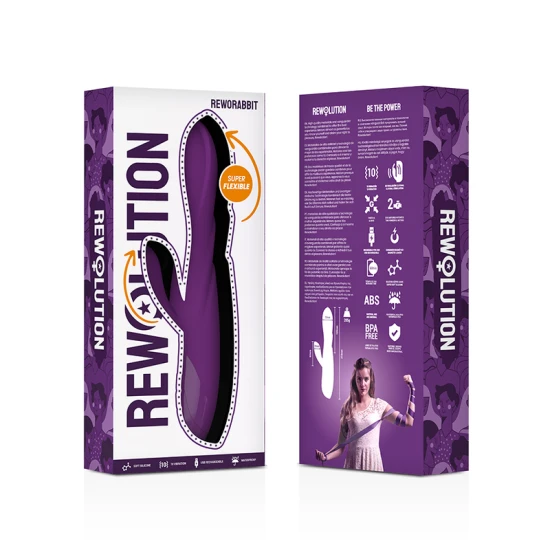 REWORABBIT vibrator flexibil cu iepure, Roz