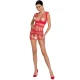 Body sexy PASSION - BS089, Decupat, Roșu, Mărime unică