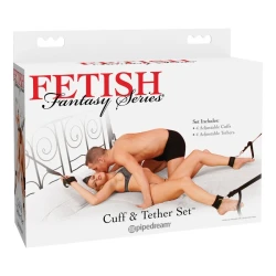FETISH FANTASY - Set Cătușe și Hamuri, Roz/Negru