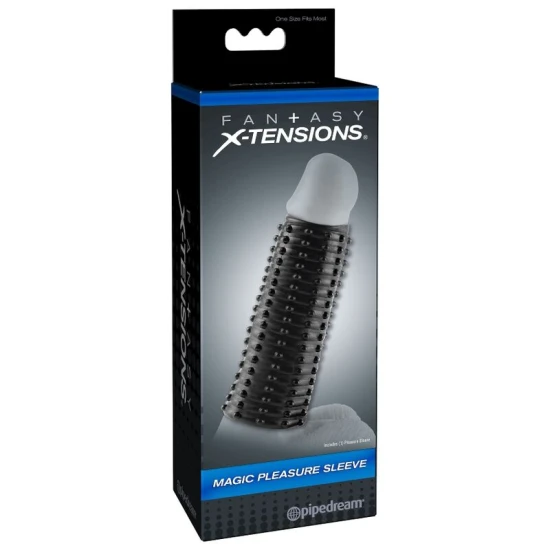 Manșon penis Magic Pleasure - Efect de mărire, Crem, Mărime standard.