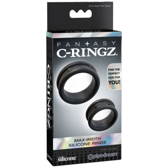 FANTASY - Inele din silicon tip C-Ringz, Max/Widht, Roz/Negru