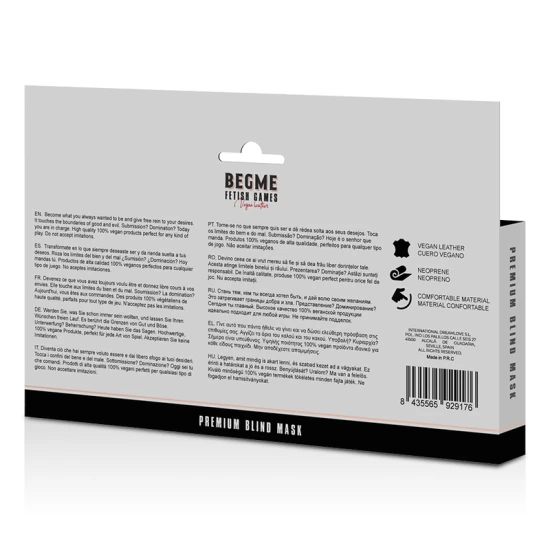 BEGME - Masca blindfold premium, ediție Black, cu căptușeală din neopren