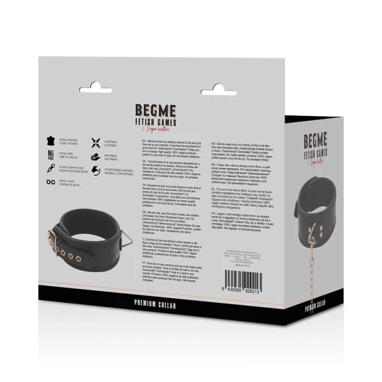Colier Premium din Piele Vegană cu Căptușeală din Neopren Negru