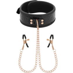 BEGME - Choker cu clești pentru sfarcuri, ediție Black, cu căptușeală din neopren