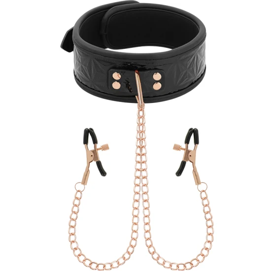 BEGME - Choker cu clești pentru sfarcuri, ediție Black, cu căptușeală din neopren