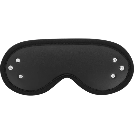 Mască blindfold din piele vegan tip fantasy, cu căptușeală din neopren, Roz