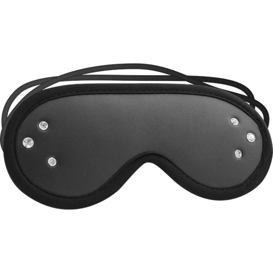 Mască blindfold din piele vegan tip fantasy, cu căptușeală din neopren, Roz