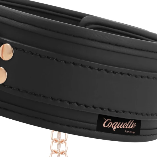 Colier tip choker din piele vegan, cu prinderi pentru mameloane