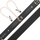 Colier tip choker din piele vegan, cu prinderi pentru mameloane