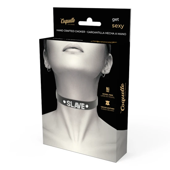 Choker din piele vegană, Negru