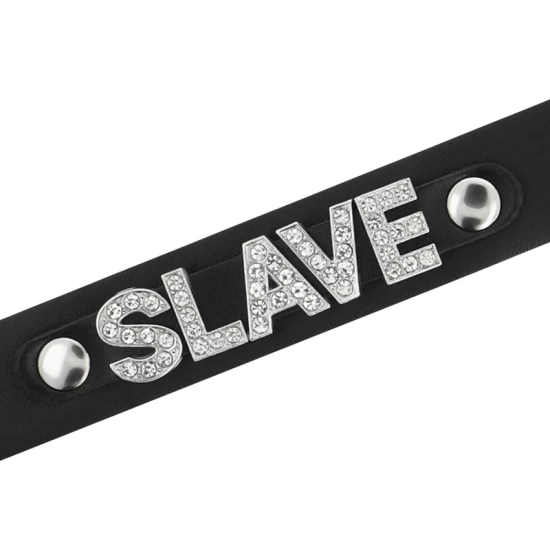 Choker din piele vegană, Negru