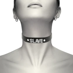 Choker din piele vegană, Negru