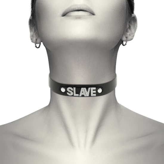 Choker din piele vegană, Negru