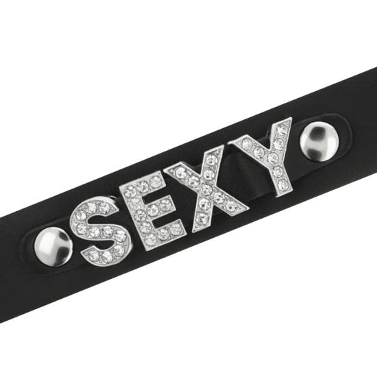 Colier Sexy din Piele Vegană Negru