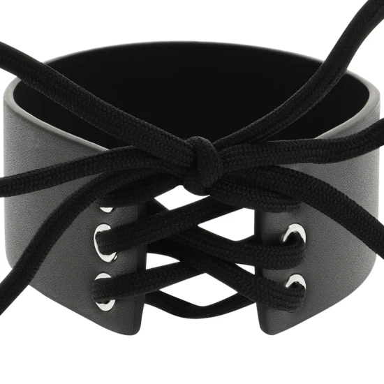 Choker din piele vegană, Negru