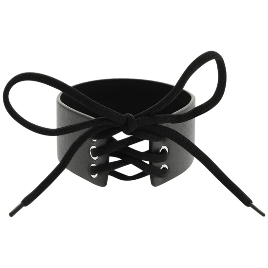 Choker din piele vegană, Negru