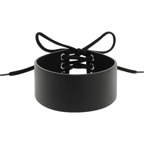 Choker din piele vegană, Negru