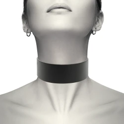 Choker din piele vegană, Negru