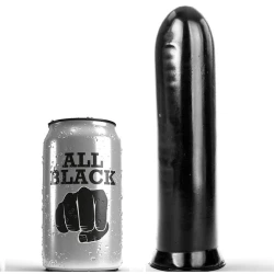 Dildo negru din material moale, 19 cm
