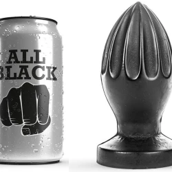Plug Anal - Textură Netedă, Negru, 12 cm