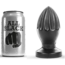 Plug Anal - Textură Netedă, Negru, 12 cm