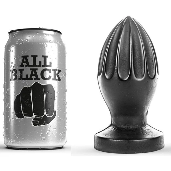 Plug Anal - Textură Netedă, Negru, 12 cm