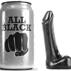 Dildo All Black - 9 cm, Negru, Unică Mărime