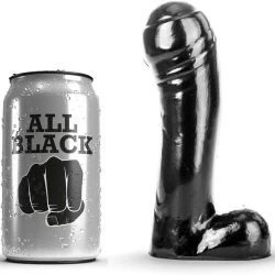 Dildo negru din material flexibil, 15 cm
